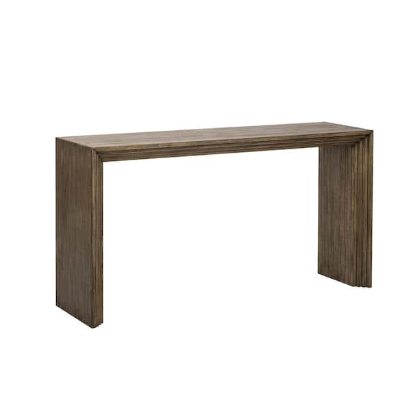 Polibi 59.2 in. Natural Rectangle Wood Console Table