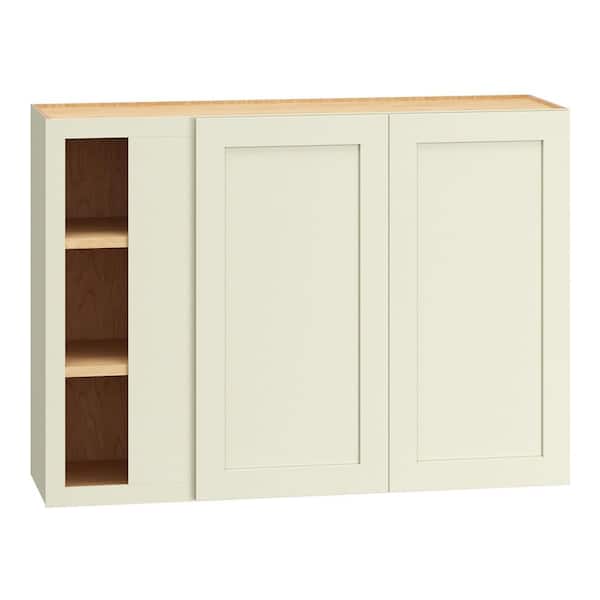 QuickShip Cottage 42 in. W x 12 in. D x 30 in. H Assembled Plywood Shaker Wall Corner Blind Kitchen Cabinet in Starlight