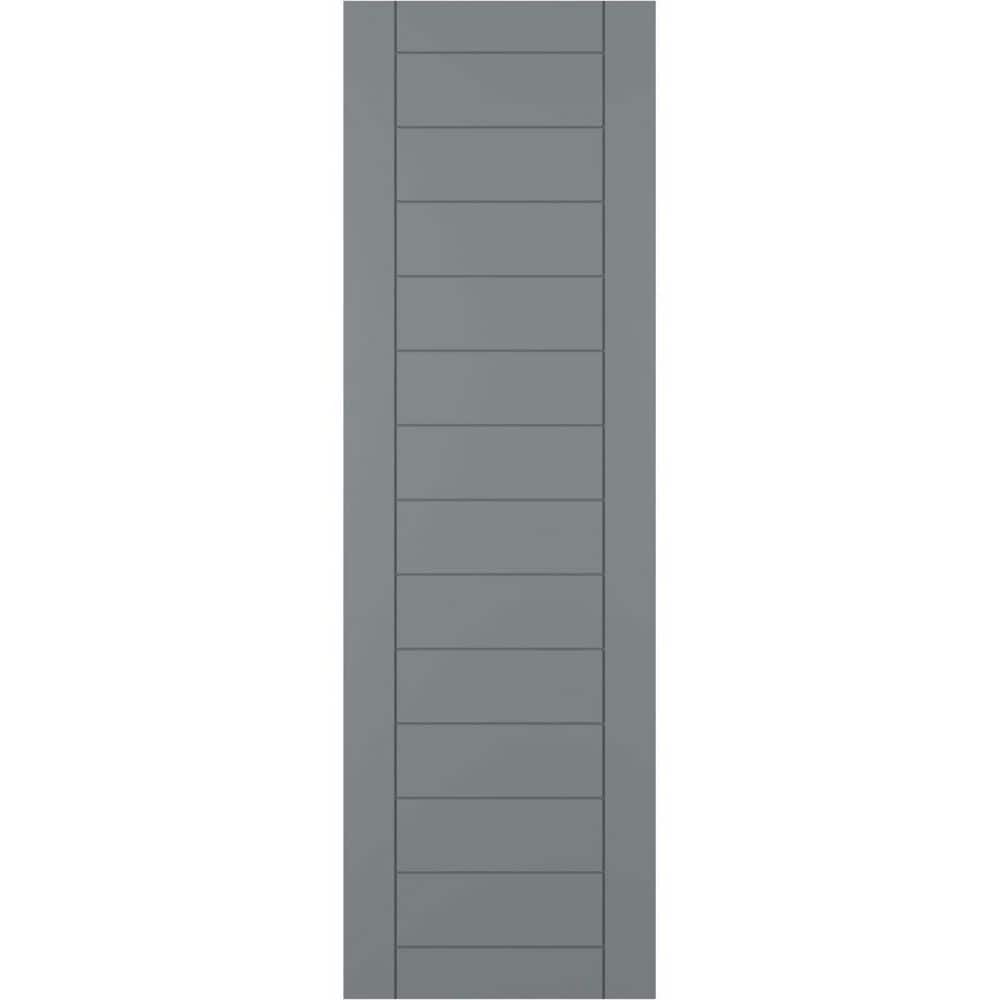 12 in. x 44 in. PVC True Fit Horizontal Slat Framed Modern Style Fixed Mount Board & Batten Shutters Pair in Ocean Swell price history on PriceWatchPro