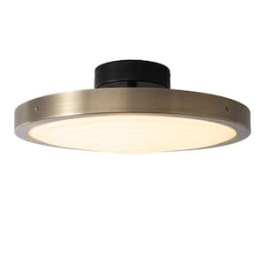 Redondo 11 in. 1-Light Matte Black Semi-Flush Mount with No Glass Shade and No Bulbs Included (1-Pack)