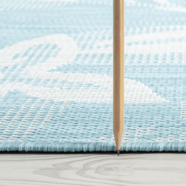 Eco Floral Aqua 2 ft. x 8 ft. Indoor/Outdoor Runner Rug