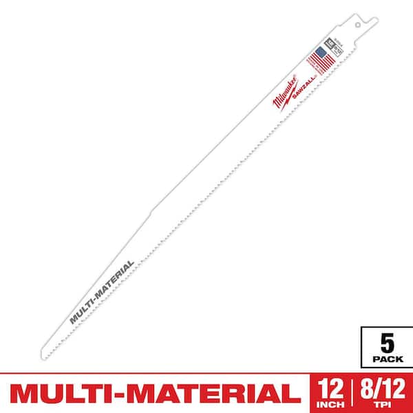 12 in. 8/12 TPI Multi-Material Cutting SAWZALL Reciprocating Saw Blades (5-Pack)