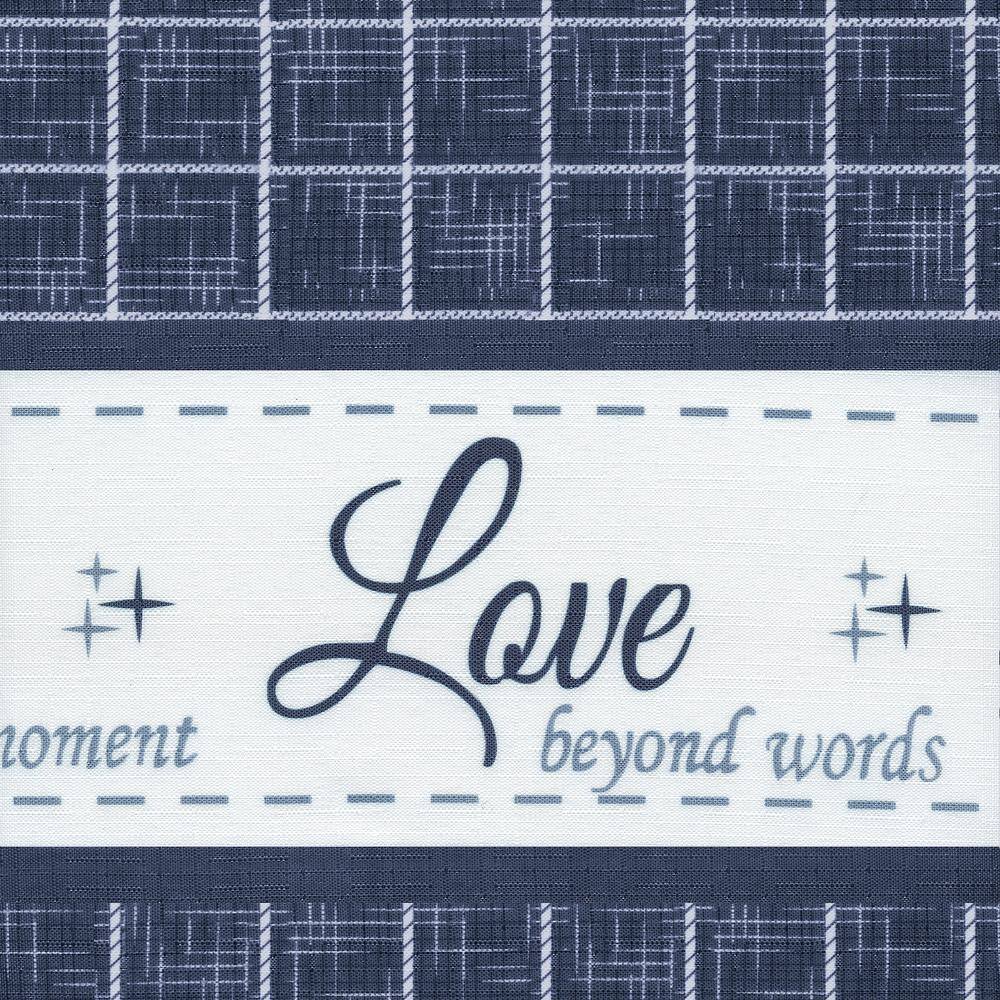 Navy Blue Polyester Live Love Laugh Window Valance