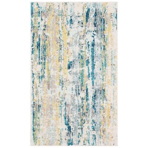 Madison Beige/Olive Doormat 3 ft. x 5 ft. Abstract Gradient Area Rug