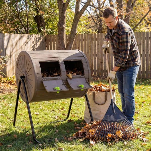 温室・飼育ケース Kaede Kadehome 37.5 Gal. Dual Chamber Outdoor Tumbling Composter Bin