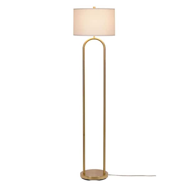 Kenroy Home Isla 64 in. Brushed Gold 1-Light Standard Floor Lamp