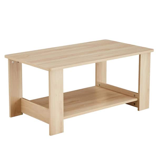Sudzendf Brown MDF Rectangle Outdoor Side Table 1-Piece