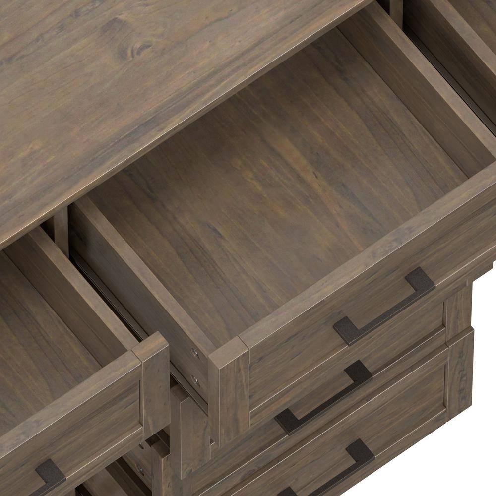 Smoky Brown Solid Wood 54" Transitional Sideboard with Storage