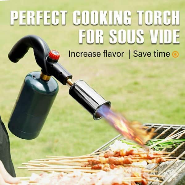 JFVKAF Handheld Metal Propane Torch Gun Adjustable Flame Kitchen