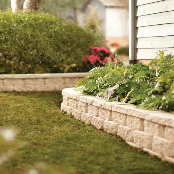 4 in. H x 11.63 in. W x 6.75 in. L Light Almond Retaining Wall Block (144 Pieces/ 46.6 Sq. ft. / Pallet)