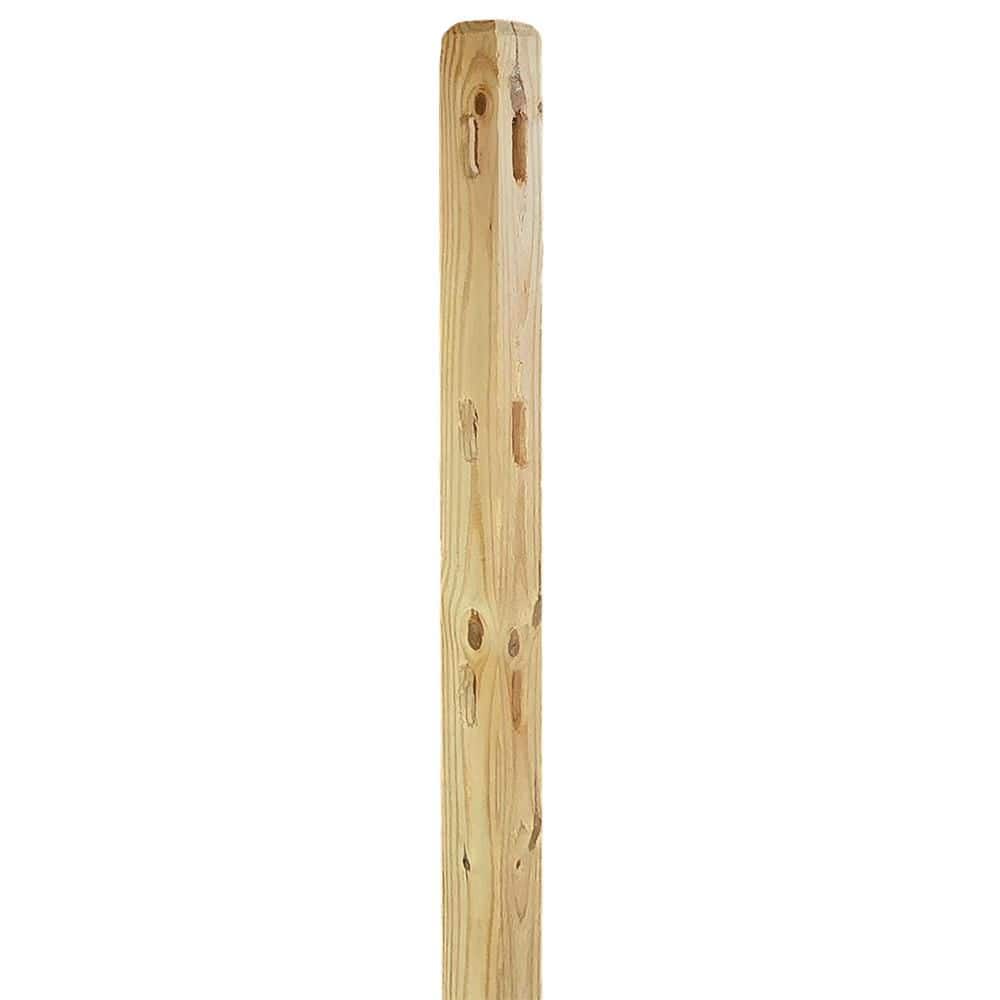 4 in. x 4 in. x 7 ft. Pressure Treated Pine 3 Hole Split Rail Corner ...