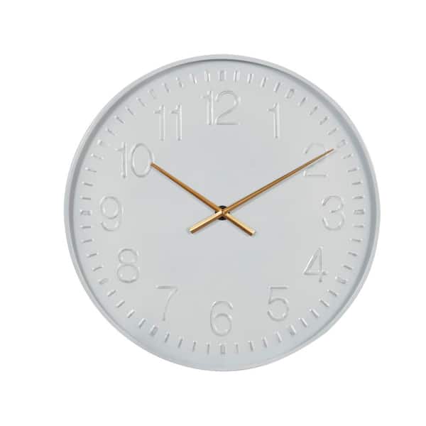 Litton Lane White Metal Round Analog Wall Clock