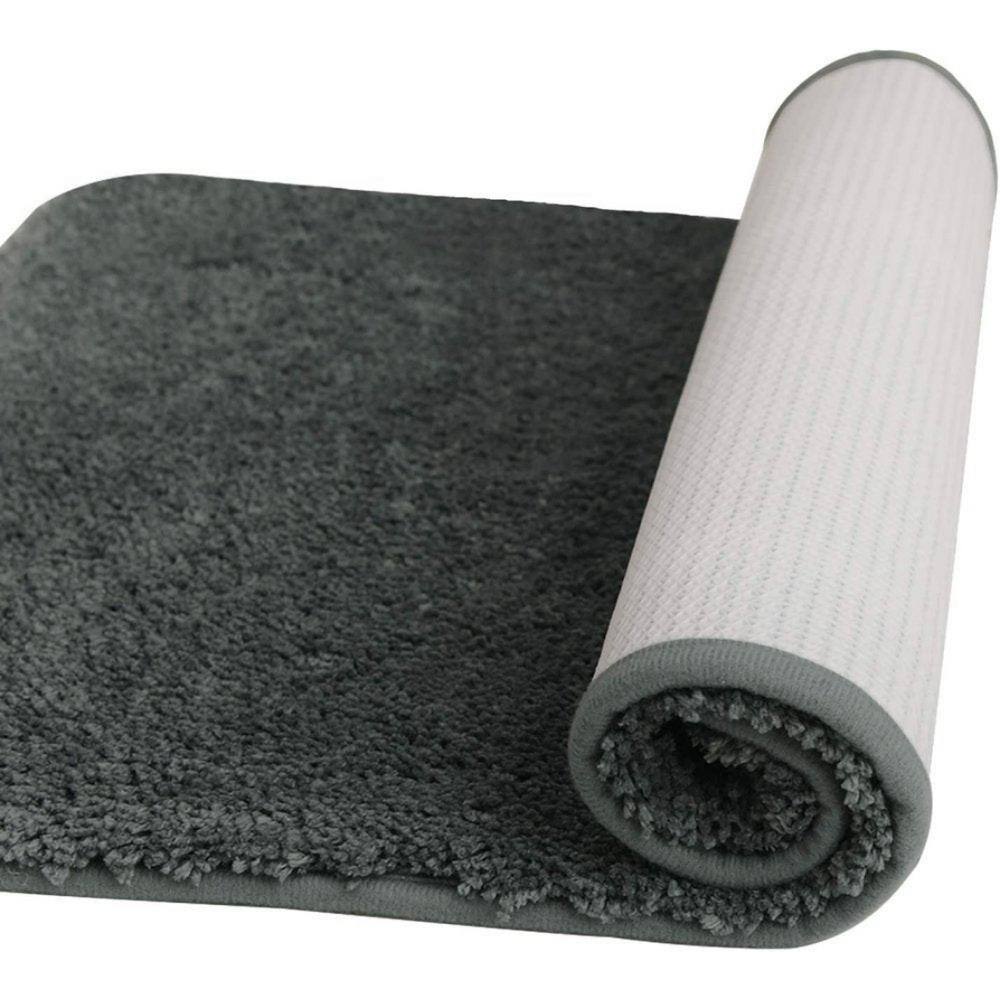 Pro Space 60 in. x 24 in. Gray Microfiber Soft Bathmat Waterabsorbing Rug FM6024RGY The Home