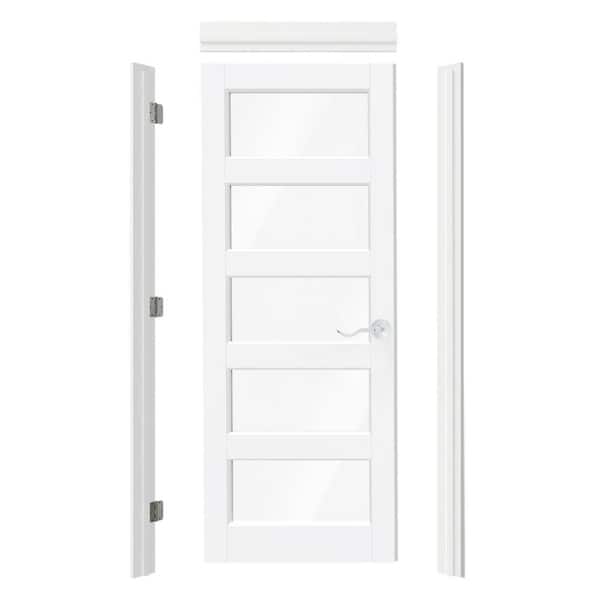 TENONER 32in. x 80in. T-shaped, White Composite Single Prehung