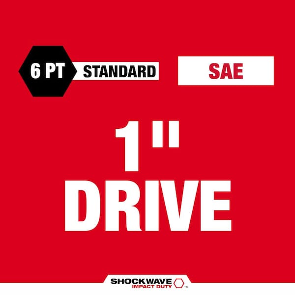 SHOCKWAVE Impact Duty 1 in. Drive 1-3/16 in. Standard 6 Point Socket