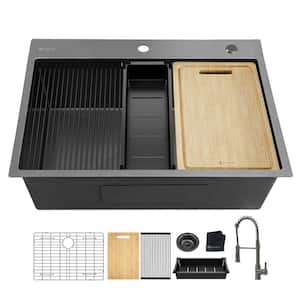 Siavonce Workstation 32 in. L x 19 in. W Undermount Kitchen Sink