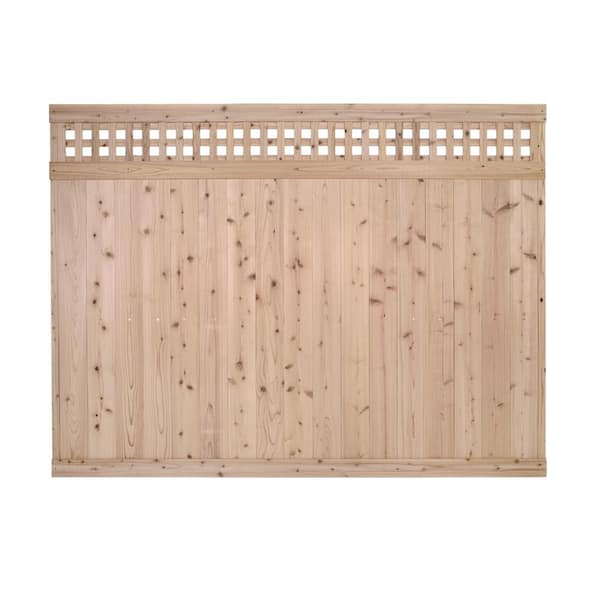 6 Ft. X 8 Ft. Cedar Square Lattice Top Fence Panel 310067 - The Home Depot