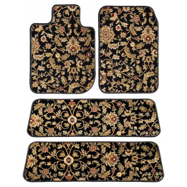 GGBAILEY Ford Explorer Black Oriental Car Mats, Custom Fit 2006-2010 Driver, Passenger, 3rd and 4th Row Carpet Car Mats (4-Piece)