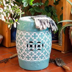 Blue Moroccan Ceramic Garden Stool