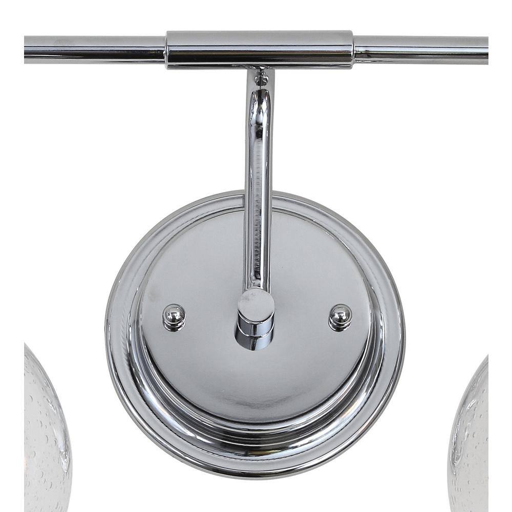 Shirley Modern 34" Chrome Polished Clear Glass Vanity Light
