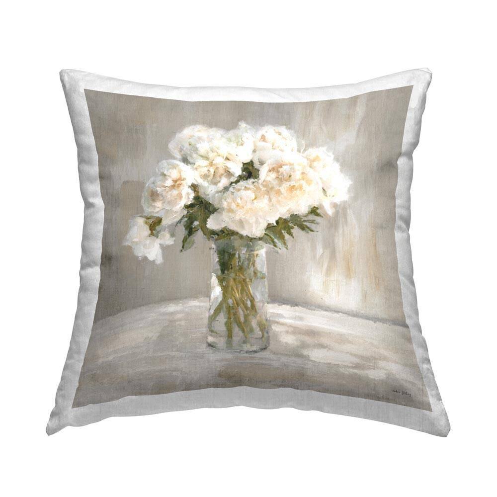 Soft White Bouquet Off-White Floral Polyester 18 in. x 18 in. Throw Pillow price history on PriceWatchPro