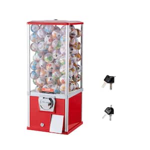 Gumball Machine for Kids 25 in. Height Home Vending Machine PS Bouncy Balls Dispenser Hold 230 Capsule Toys, Red