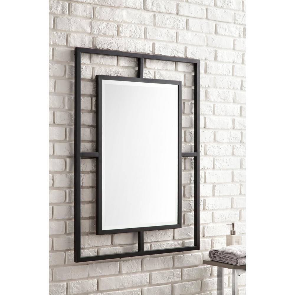 Elegant Matte Gold Rectangular Vanity Mirror with Stainless Steel Frame