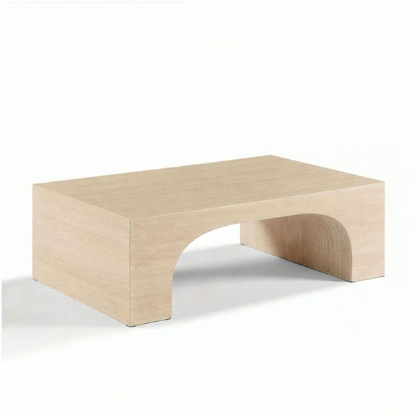 Acme Furniture Skye 48 in. Travertine Rectangle Stone Coffee Table