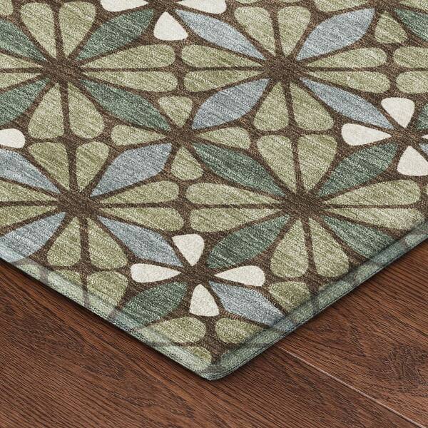 Mayfield Premium Machine Washable Abstract AMF2469 Aloe 10 ft. x 14 ft. Area Rug