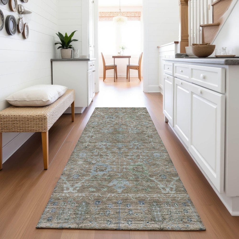 Mayfield Premium Machine Washable Abstract AMF1106 Brown 2 ft. 3 in. x 7 ft. 6 in. Runner Rug price history on PriceWatchPro
