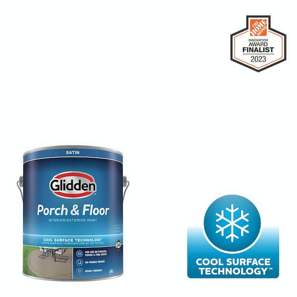 1 gal. White/Base 1 Satin Interior/Exterior Porch and Floor Paint with Cool Surface Technology