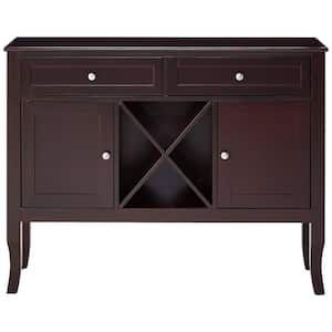 SignatureHome Finish Dark Cherry Material Wood Buffet With 12 Bottle Capacity Dimensions: 42"W x 12"L x 32"H