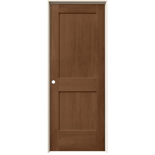 JELD-WEN 28 in. x 80 in. Monroe Hazelnut Stain Right-Hand Solid Core Molded Composite MDF Single Prehung Interior Door