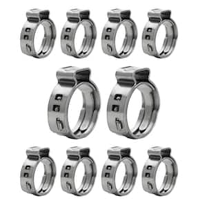 1 in. Stainless Steel Oetiker Style Pinch Clamps PEX Cinch Rings (10-Pack)