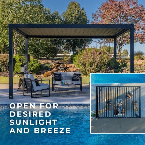 Backyard Discovery Sarasota 16 ft. x 10 ft. Black Powder Coated