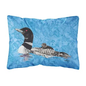 12 in. x 16 in. Multi-Color Lumbar Outdoor Throw Pillow Momma and Baby Loon