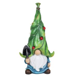 7 in. x 14 in. Solar String Hat with Trowel Gnome Garden Statue