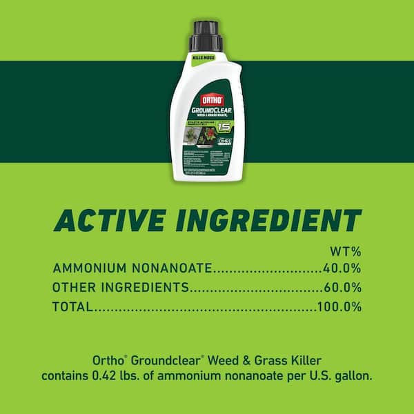 Ortho - GroundClear 32 fl. oz. Weed and Grass Killer2, Concentrate, Weed Killer Quickly Kills Crabgrass, Dandelions, and More