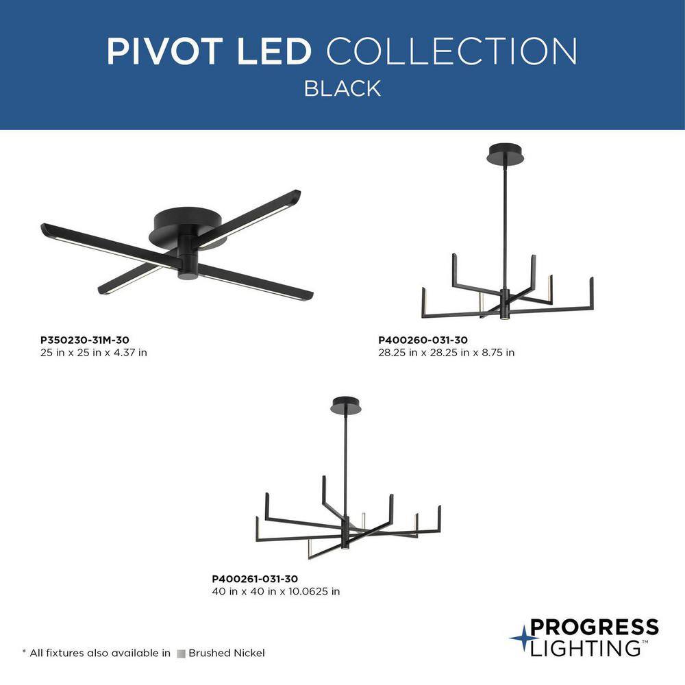 Pivot Matte Black 25" LED Flush Mount Ceiling Light