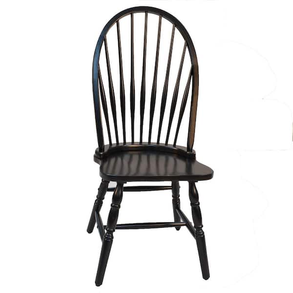 Carolina Cottage Black Wood Windsor Dining Chair