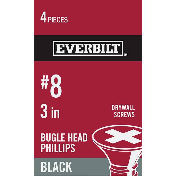 Everbilt #8 3 in. Phillips Bugle-Head Drywall Screws (4-Pack)