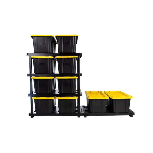 HDX 5-Tier Plastic Modular Garage Storage Shelving Unit in Black