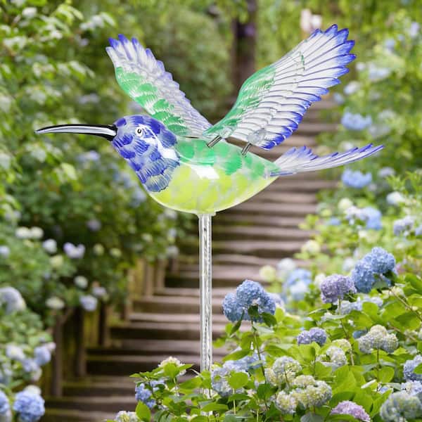 Evergreen Flying Hummingbird 37 in. Solar Drip Light Garden Stake 2SP7246 -  The Home Depot