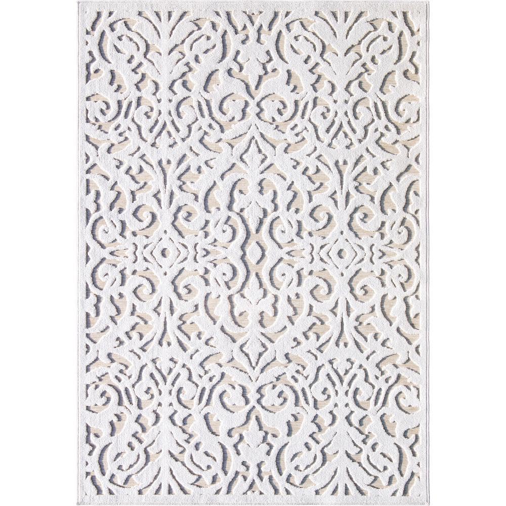 Natural Driftwood Rectangular Stain-Resistant Synthetic Rug 4' x 6'