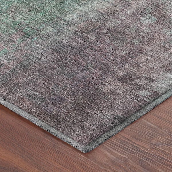 Mayfield Premium Machine Washable Abstract AMF2241 Aqua 5 ft. x 7 ft. 6 in. Area Rug