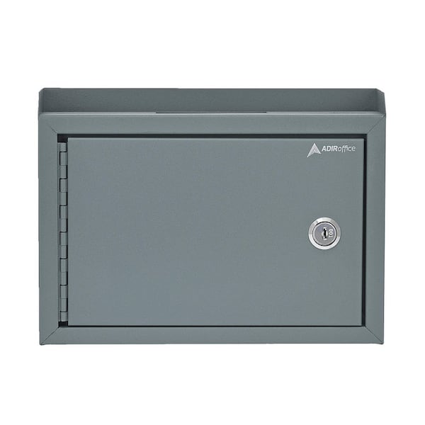 AdirOffice Medium Size Grey Steel Multi-Purpose Suggestion Drop Box Mailbox
