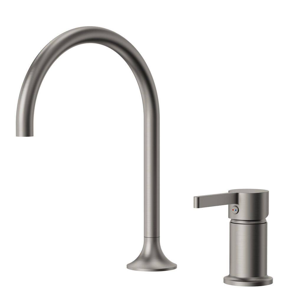 2 Hole Single Handle 8 in. Widespread High-Arc Bathroom Sink Faucet Waterfall Vanity Faucet with Drain in Brushed Nickel price history on PriceWatchPro