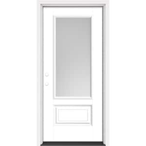 Performance Door System 36 in. x 80 in. 3/4-Lite Right-Hand Inswing Pearl White Smooth Fiberglass Prehung Front Door