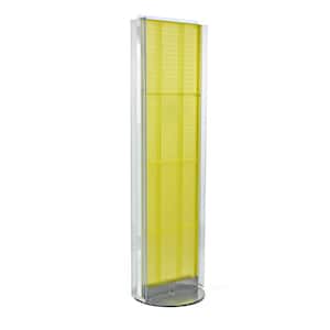 60 in. H x 16 in. W Pegboard Floor Display in Yellow with C-Channel Sides on a Revolving Base