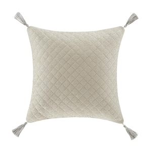 Angelo Silver Polyester 18" Square Decorative Throw Pillow